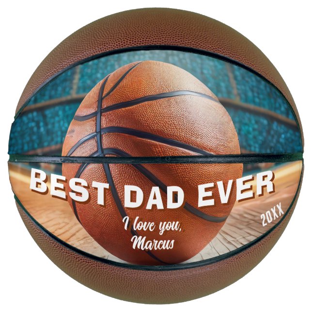 Modern Best Dad Ever Father Image Basketball (Front)