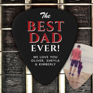 Modern Best Dad Ever Father`s Day Full Photo Guitar Pick