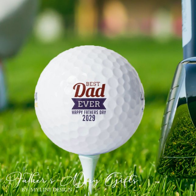 Modern Best Dad Ever Father`s Day Golf Balls (Creator Uploaded)