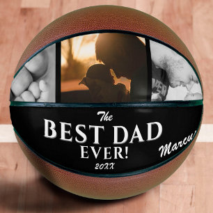 Modern Best Dad Ever Father`s Day Keepsake 3 Photo Basketball