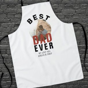 Modern Best Dad Ever Father`s Day Round Photo  Apron