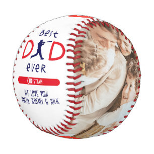 Modern Best Dad Ever Fathers Day Family Photo Baseball