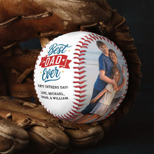 Modern Best Dad Ever Fathers Day Keepsake Photo Baseball