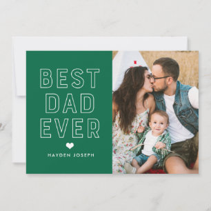 Modern Best Dad Ever   Father's Day Photo Card