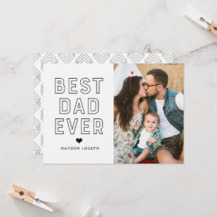 Modern Best Dad Ever   Father's Day Photo Card