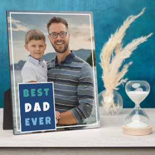 Modern Best Dad Ever Full Photo Father's Day  Plaque