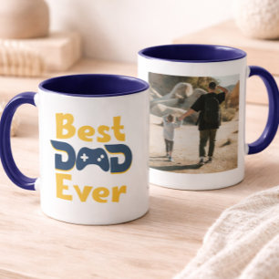 Modern Best Dad Ever Gamer Dad Photo  Mug