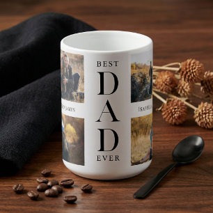 Modern Best Dad Ever Personalised Photo Collage Coffee Mug