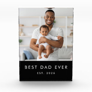 Modern Best Dad Ever Photo Block
