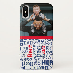 Modern Best Dad Ever Photo & Calligraphy  iPhone X Case