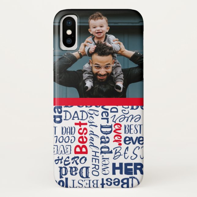 Modern Best Dad Ever Photo & Calligraphy  Case-Mate iPhone Case (Back)