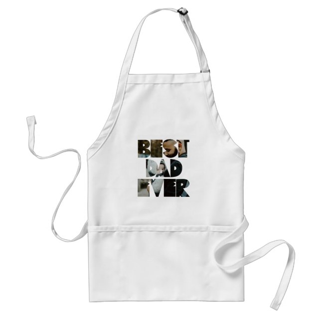 Modern Best Dad Ever Photo Calligraphy  Standard Apron (Front)