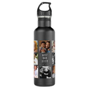 Modern BEST DAD EVER Photo Collage 710 Ml Water Bottle