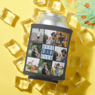 Modern Best Dad Ever Photo Collage  Can Cooler