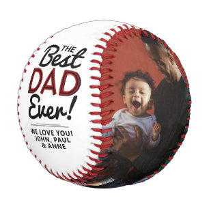 Modern Best Dad Ever Photo Collage Father`s Day Baseball