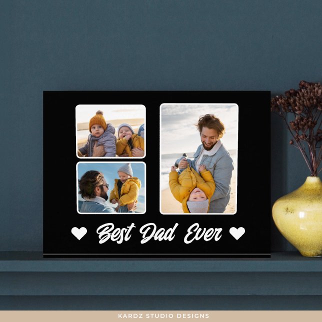 Modern Best Dad Ever Photo Collage Photo Block (Creator Uploaded)