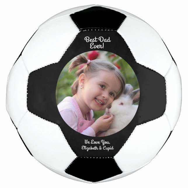Modern Best Dad Ever Photo Father’s Day Soccer Ball (Front)