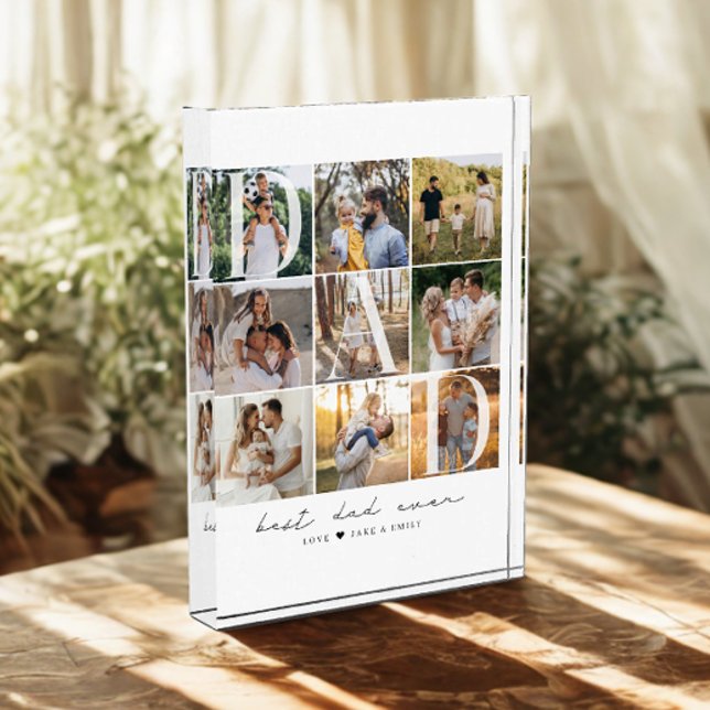 Modern Best Dad Ever Script 9 Photo Grid Dad Gift (Creator Uploaded)