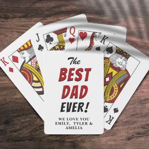 Modern Best Dad Ever Typography Father`s Day Playing Cards