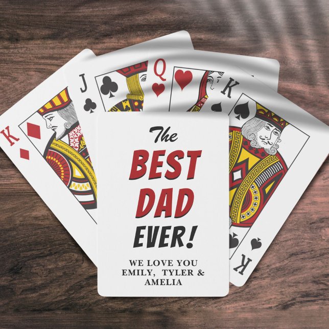 Modern Best Dad Ever Typography Father`s Day Playing Cards (Creator Uploaded)