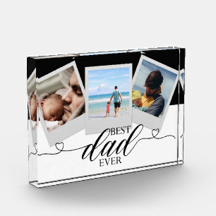 Modern Best Dad Personalized Custom Fathers Day Photo Block