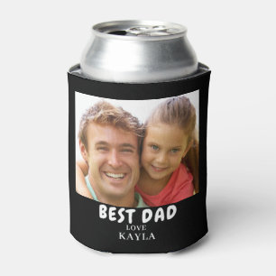 Modern Best Dad Photo  Can Cooler