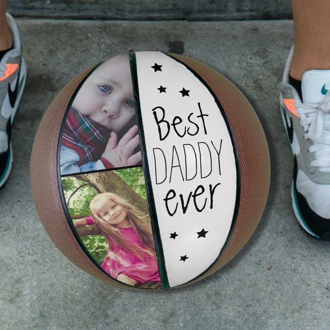 Modern Best Daddy Ever Star Photo Basketball (Creator Uploaded)