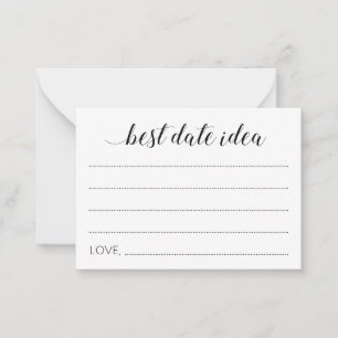 Modern Best Date Idea For Newlyweds Wedding Advice Card
