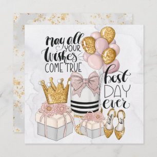Modern Best Day Ever Birthday Holiday Card