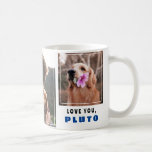 Modern Best Dog Dad Doggie Name 2 Photo Collage Coffee Mug<br><div class="desc">Modern best dog dad mug from dog personalised woth 2 pictures and pet name.</div>