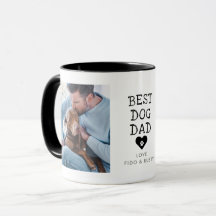 Modern "Best Dog Dad" Paw In Heart 2-Photo
