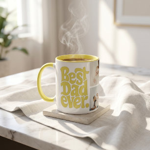 Modern Best Dog Dad Photo Mug