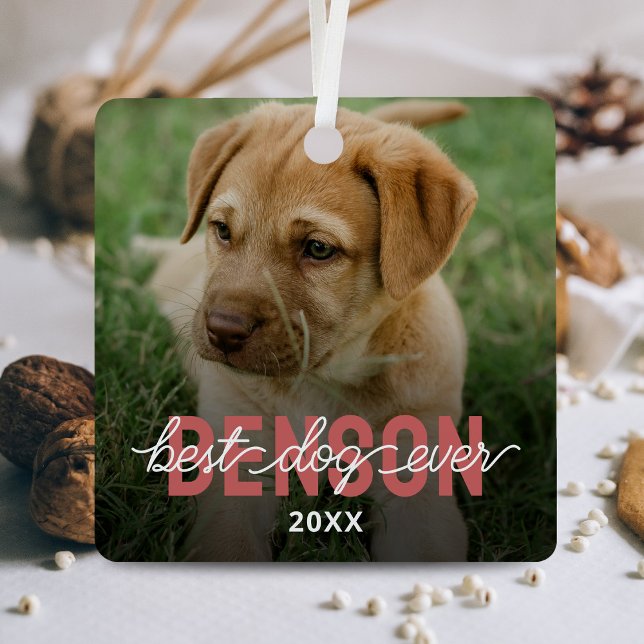 Modern Best Dog Ever Pet Photo Metal Tree Decoration (Creator Uploaded)