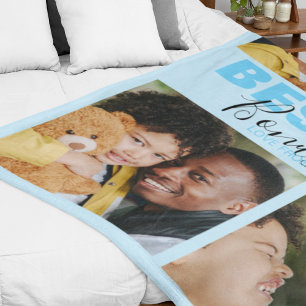 Modern Best Ever Bonus Dad Photo Collage Fleece