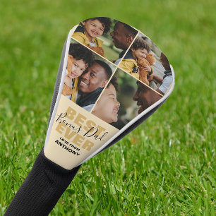 Modern Best Ever Bonus Dad   Photo Collage Golf Head Cover