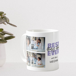 Modern Best Ever Bonus Mum   Photo Collage Coffee Mug