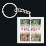 Modern Best Ever Bonus Mum | Photo Collage Key Ring<br><div class="desc">Looking for a fun cool gift for Mothers day or a birthday, this cool keyring is the perfect keepsake for Moms, stepmoms, new Moms, bonus Moms and dog Moms. The keyrings features 4 photos and the template message reads 'BEST EVER BONUS MOM' and is personalised with your childs name. All...</div>