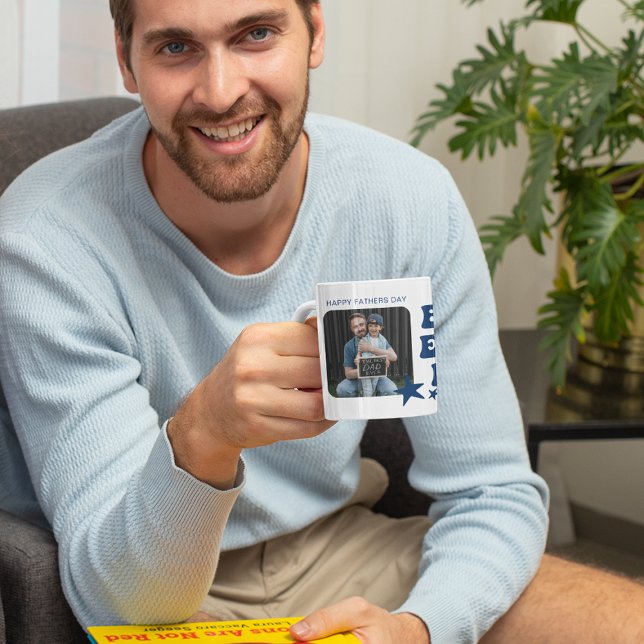 Modern Best Ever Dad | Photo Collage Coffee Mug (Creator Uploaded)