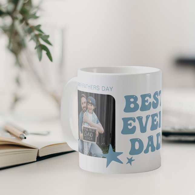 Modern Best Ever Dad | Photo Collage Coffee Mug (Creator Uploaded)