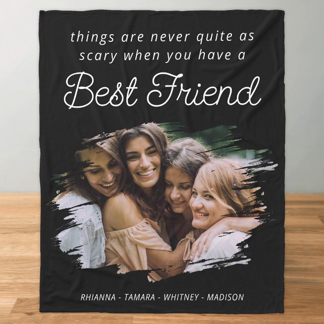 Modern Best Friend BFF Photo Fleece Blanket (Creator Uploaded)