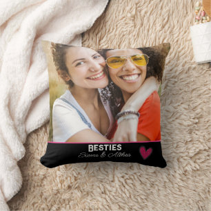 Modern Best Friend Photo and Name Cushion