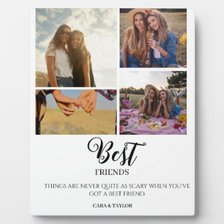 Modern Best Friend Photo Grid Keepsake Gift Plaque