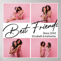 Modern Best Friends 4 Photo Collage Gift