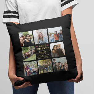 Modern best friends 8 photo collage keepsake cushion