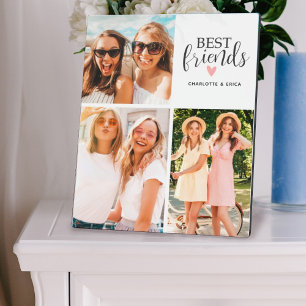 Modern Best Friends Besties Photo Collage Plaque