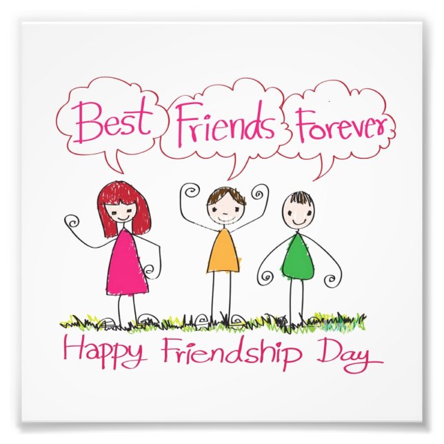 Modern BEST FRIENDS FOREVER 1 Photo Collage Plaque (Front)