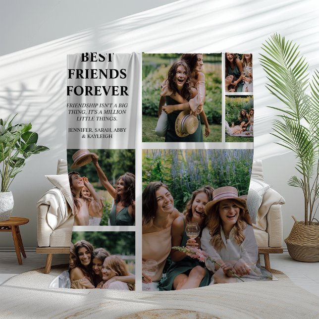 Modern Best Friends Forever | 6 Photo Fleece Blanket (Creator Uploaded)