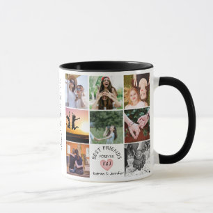 Modern Best Friends Forever 8-Photo Collage Mug
