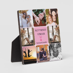 Modern Best Friends Forever 8-Photo Collage Plaque