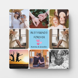 Modern Best Friends Forever 8-Photo Collage Plaque